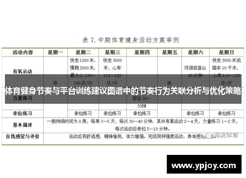 体育健身节奏与平台训练建议图谱中的节奏行为关联分析与优化策略